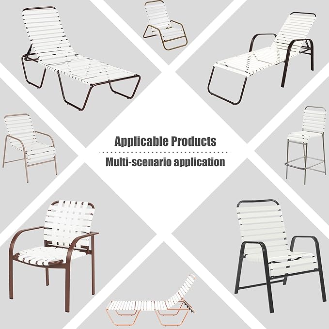Vinyl Straps for Patio Chair Repair Kit 2'' Wide 10 Ft Long Replacement Straps - Image 6
