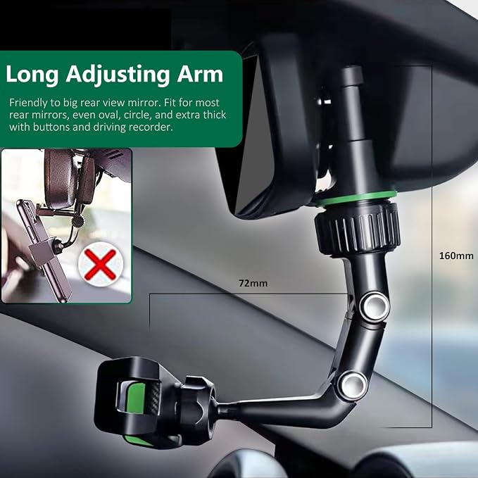 PKYAA Rearview Mirror Phone Mount Holder - Image 4
