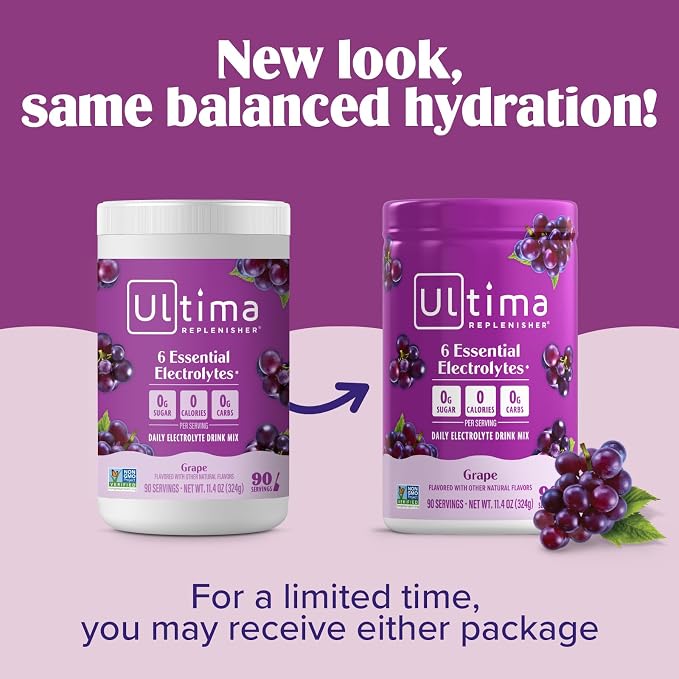 Ultima Replenisher Daily Electrolyte Powder Drink Mix – Sugar Free – Grape - Image 4
