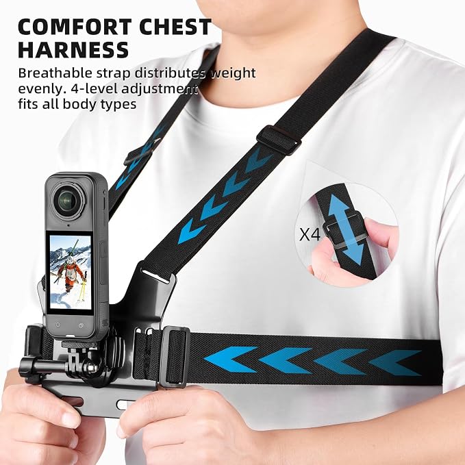 BRDRC Accessories Kit for Insta 360 X5 X4 Air, Chest Mount Head Strap Harness - Image 3