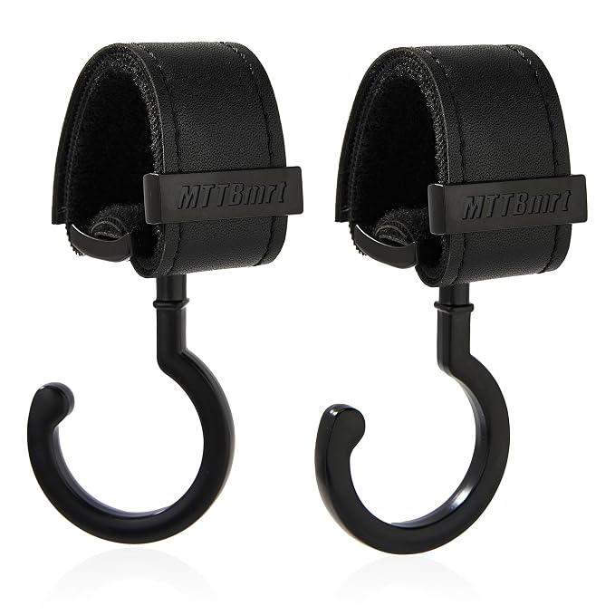2 Pack Stroller Hooks, Strong Synthetic Leather Hook-and-Loop by MTTBmrt