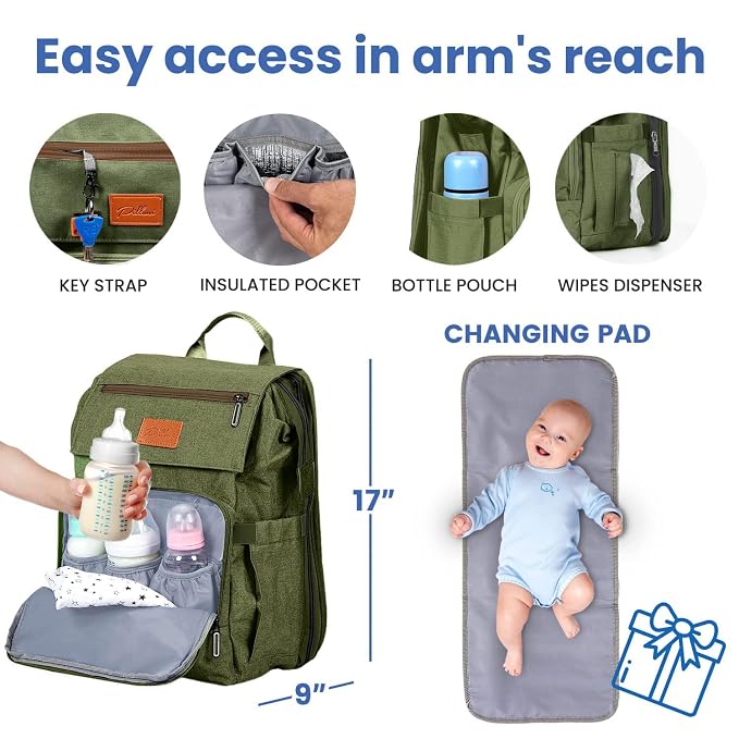 PILLANI Baby Diaper Bag Backpack - Image 3