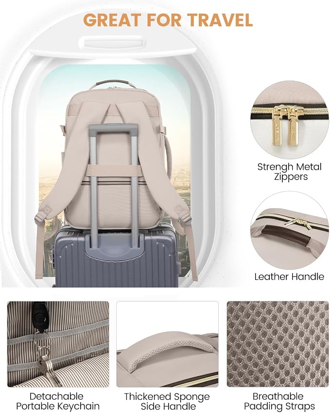 LOVEVOOK 40L Travel Backpack for Women & Men, Airline Approved Carry On Luggage - Image 8