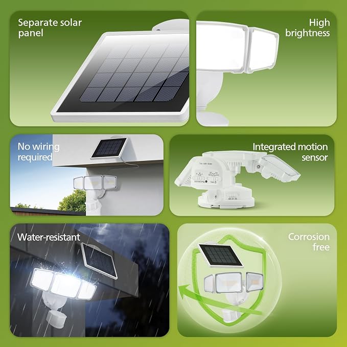 Philips 3600LM Solar Security Lights w/PIR Motion Sensor Outdoor, Waterproof - Image 2
