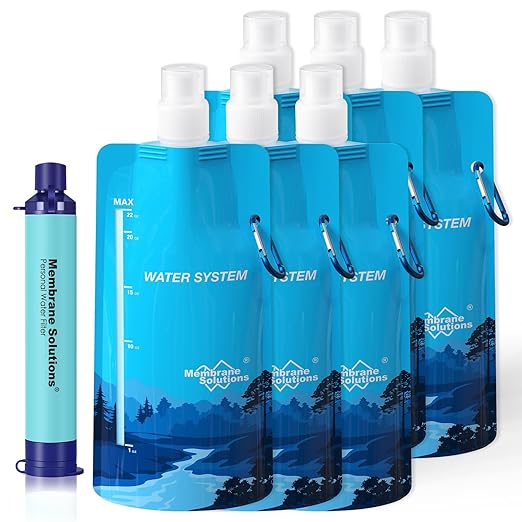 Membrane Solutions Squeezable Water Filtration System, Survival Water Purifier by MembraneSolutions