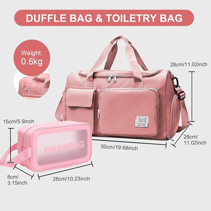 Suruid Gym Bag for Women Men, Travel Duffle Bag Large Capacity Carry On - Image 2