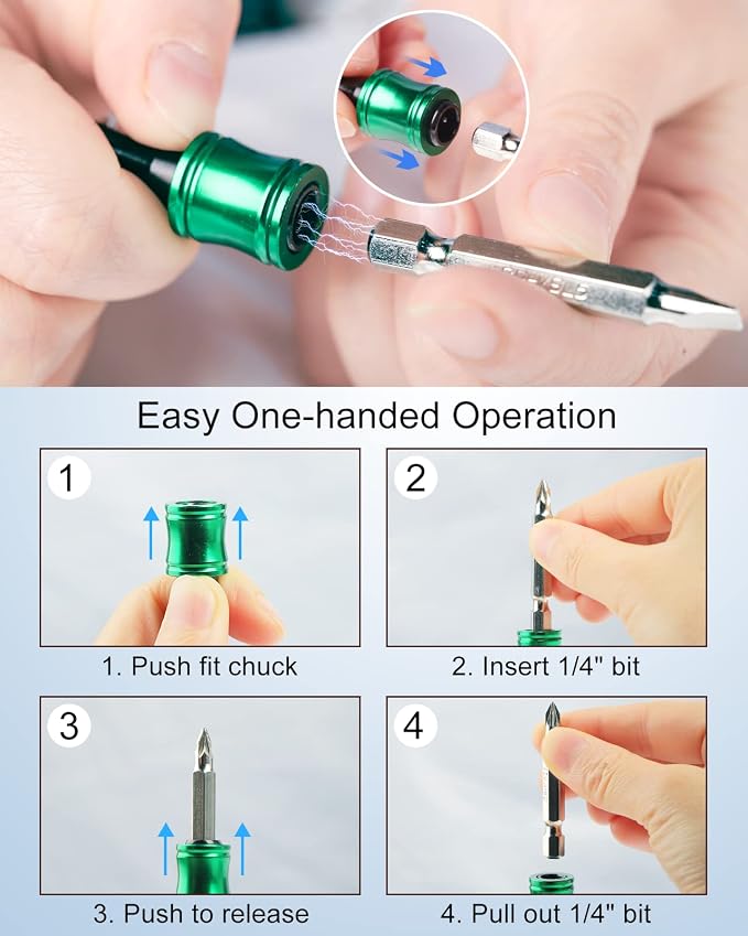 Katerk 6pcs 1/4 inch Hex Shank Aluminum Alloy Screwdriver Bits Holder 2 Sets - Image 6