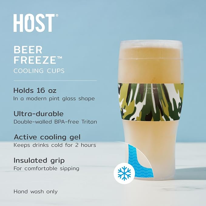 Host FREEZE Beer Glasses, Frozen Beer Mugs, Freezable Pint Glass Set, Insulated - Image 2