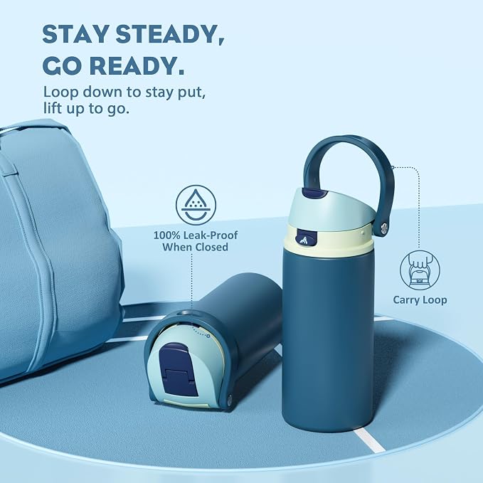 POWCAN 18 oz Insulated Stainless Steel Water Bottle: 2-in-1 Push-Button Spout & - Image 4