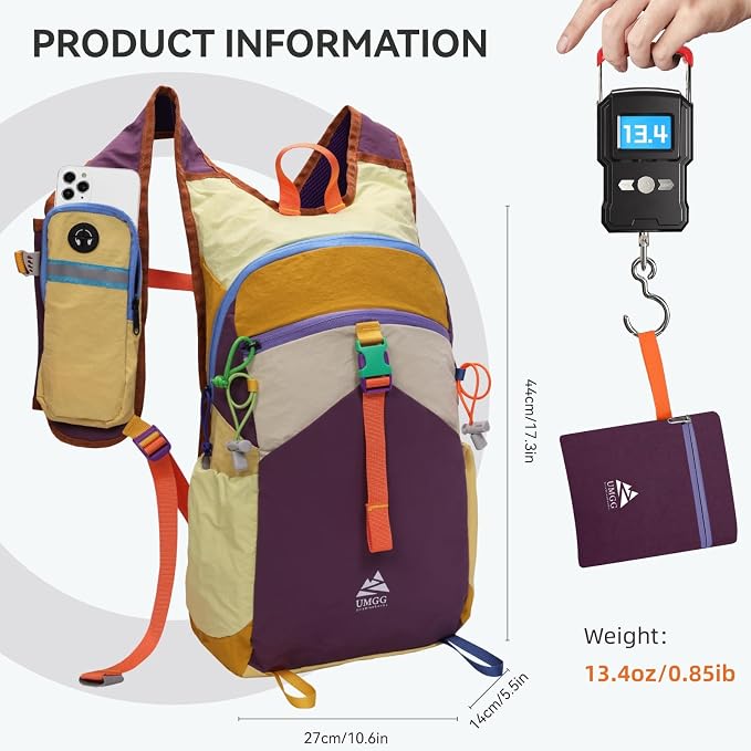 15L Small Hiking Backpack Travel Daypack Colorful Lightweight Packable Foldable - Image 6
