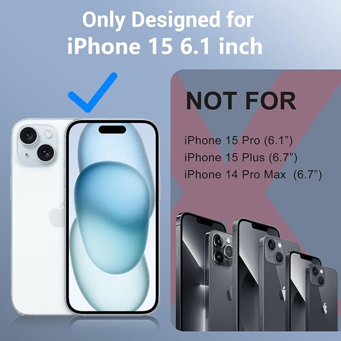 Red2Fire for iPhone 15 Case Waterproof, Phone Case 6.1" Blue/Clear - Image 7