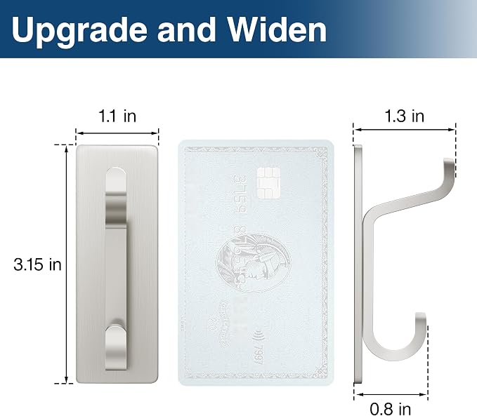 pickpiff Wall Hooks for Coat and Towel: 13LB Strong Adhesive Door Hanger Stick - Image 4