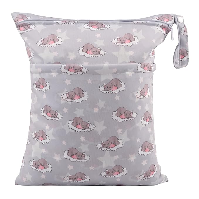 ALVABABY 2pcs Cloth Diaper Wet Dry Bags Waterproof Reusable - Image 6