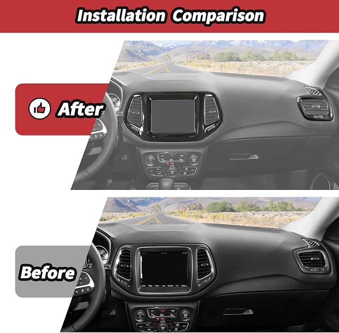 JeCar 3pcs Carbon Fiber Dash Vent Cover Trim Kit - Image 2