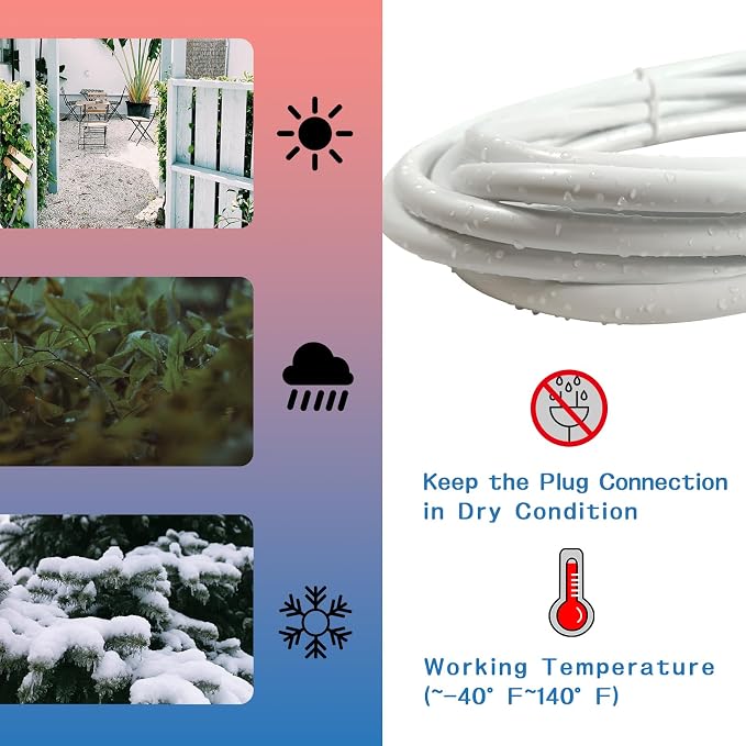 Indoor Outdoor Extension Cord 6 FT, 16/3 SJTW Weatherproof White Electrical - Image 5