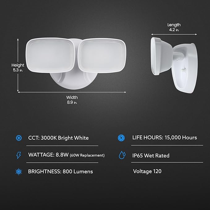 Feit Electric LED Security Light Outdoor, 28W LED Waterproof Flood Light - Image 2