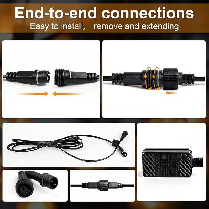 50FT Outdoor String Lights, 15m Waterproof Remote LED Patio Lights - Image 3