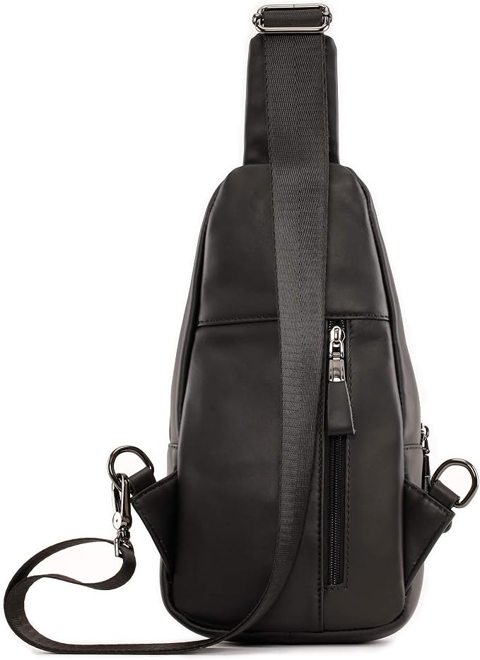 Hebetag Leather Sling Bag Hiking Daypack - Image 2