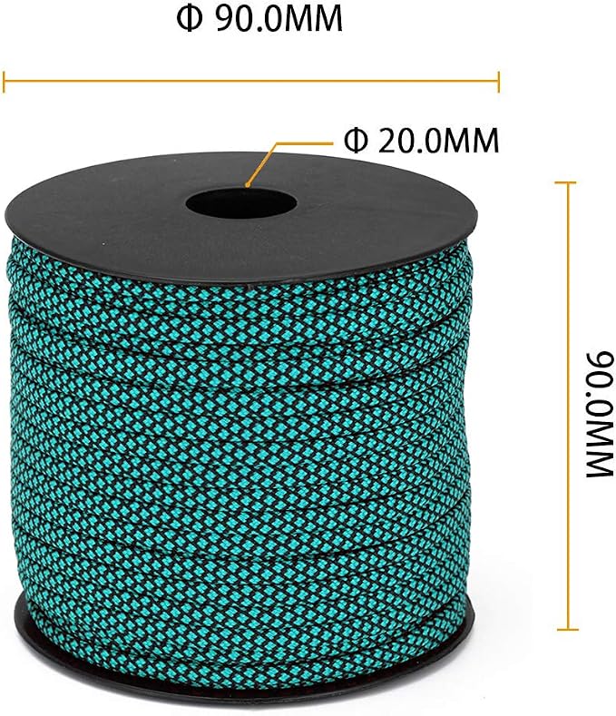 MOOCY Diamond Pattern Paracord 550 Blue Black, 5/32 in x 164 ft, 7 Inner - Image 3