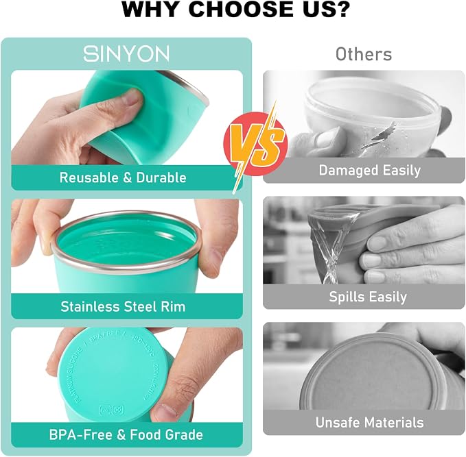 Collapsible Travel Cup, BPA-Free Reusable Water Cup, Lightweight Drinking Cups - Image 3