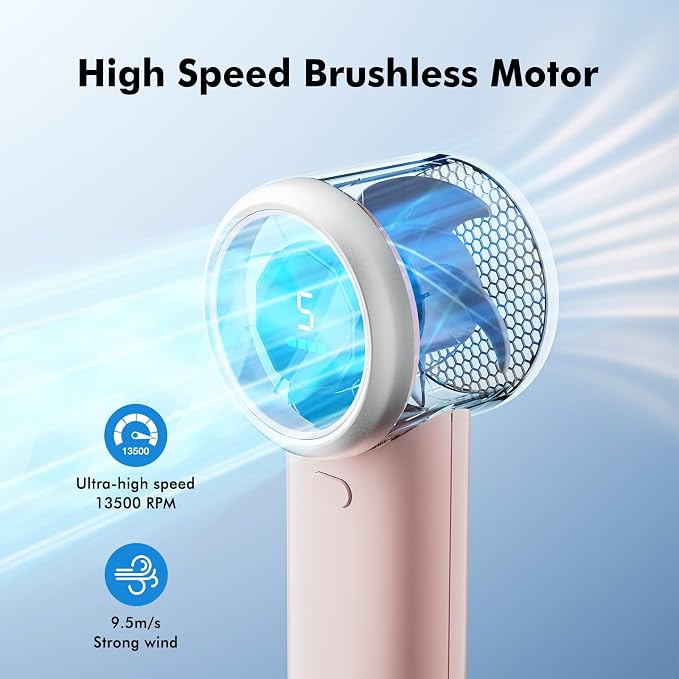 WHATOOK Portable Handheld Turbo Fan, 5 Speeds Mini Personal Fan - Image 5
