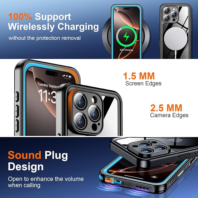SPIDERCASE for iPhone 16 Pro Max Case Waterproof, Built-in Screen & Camera - Image 5