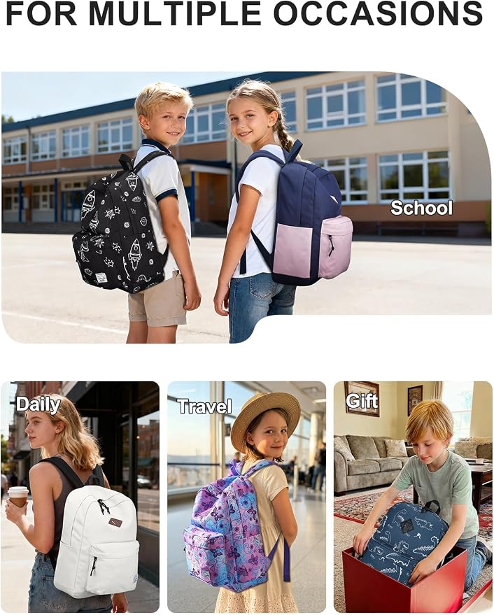VASCHY Backpack for School, Lightweight Water Resistant Bookbag Casual Daypack - Image 7