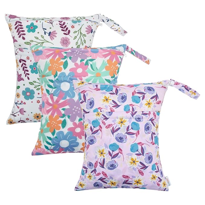ALVABABY 3pcs Cloth Diaper Wet Dry Bags Waterproof Reusable by ALVABABY