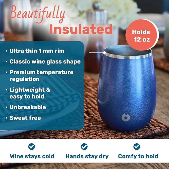 SNOWFOX Premium Vacuum Insulated Stainless Steel Grand Pinot Wine Glass - Image 3
