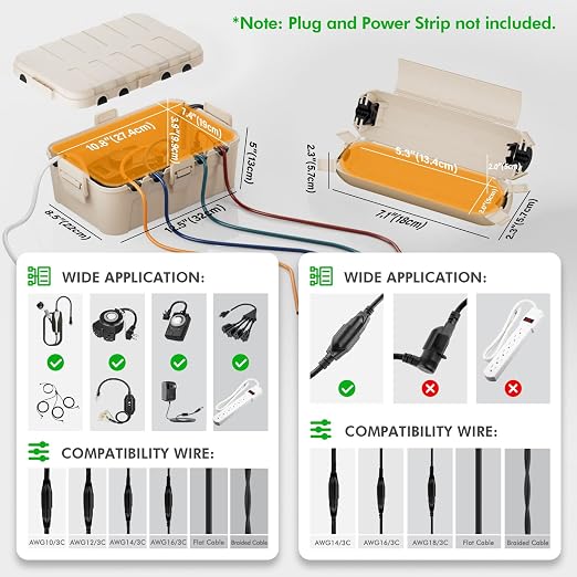 RESTMO 5-Piece Outdoor Waterproof Electrical Box Set – 12.5" x 8.5" x 5" Large - Image 3