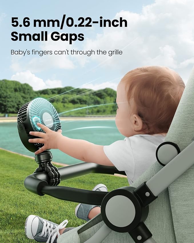 Gaiatop Mini Portable Stroller Fan, Battery Operated Small Clip on, Detachable - Image 2