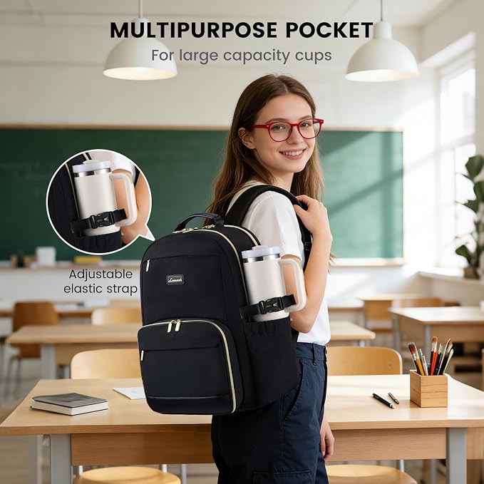 LOVEVOOK Lunch Backpack with Lunch Compartment, 15.6 Inch Laptop Work Travel - Image 3