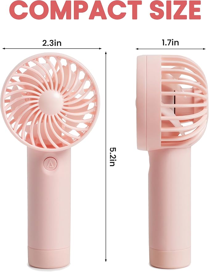 6 Pcs Mini Handheld Fan Bulk, 3 Speed Portable Personal USB Rechargeable Fan - Image 4