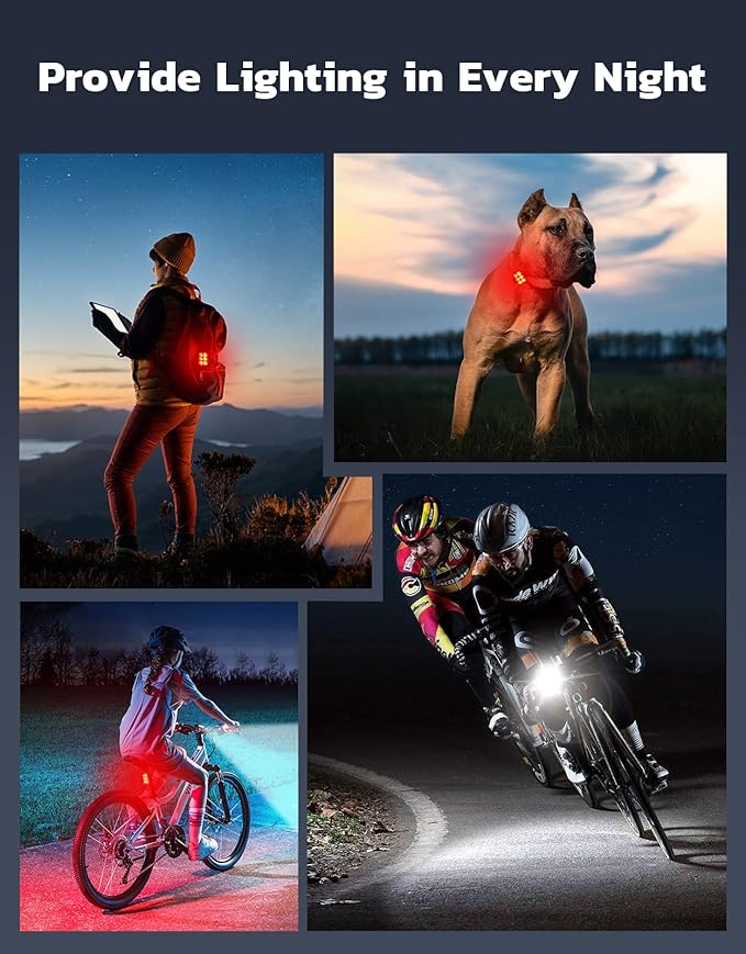 Zewdov Bike Lights for Night Riding, USB Rechargeable Bike Lights Front and Back - Image 6