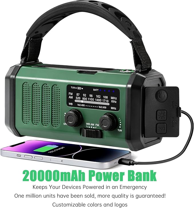 Emergency Weather Radio 20000mAh NOAA/AM/FM - Image 2