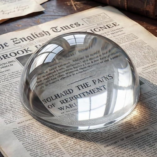 6X Crystal Dome Magnifier Paperweight, 3.8 Inch Large Dome Reading Magnifying by Zerelys