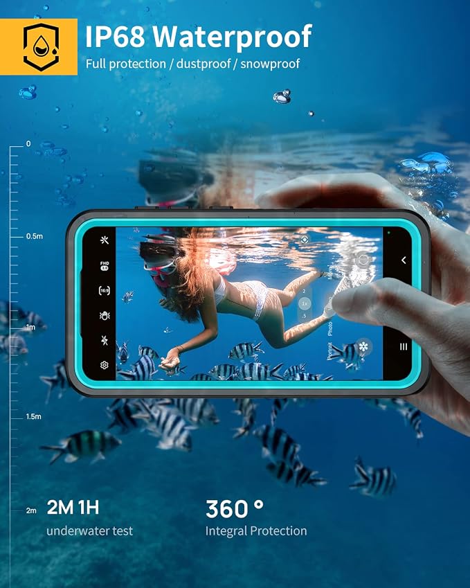 Lanhiem for Samsung Galaxy S23 Case, IP68 Waterproof Dustproof, Built-in Screen - Image 2