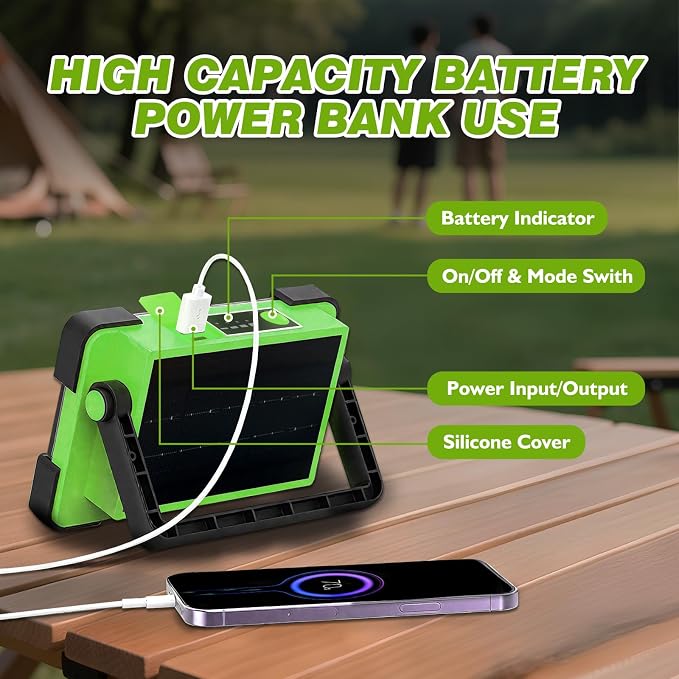 120W Solar Rechargeable Work Light, 144 LED 10000LM Led Work Light - Image 7