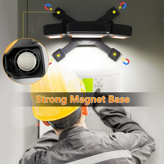 Tresda 30W Rechargeable Work Light, 3000 Lumen Magnetic Work Light Battery - Image 4