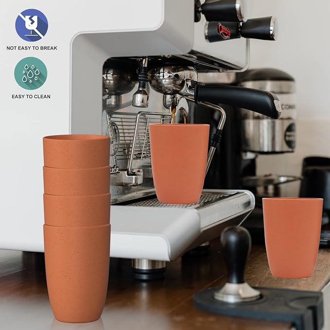 Wheat Straw Cups 6 PCS Good Alternative to Plastic Reusable Cups 12 oz - Image 5