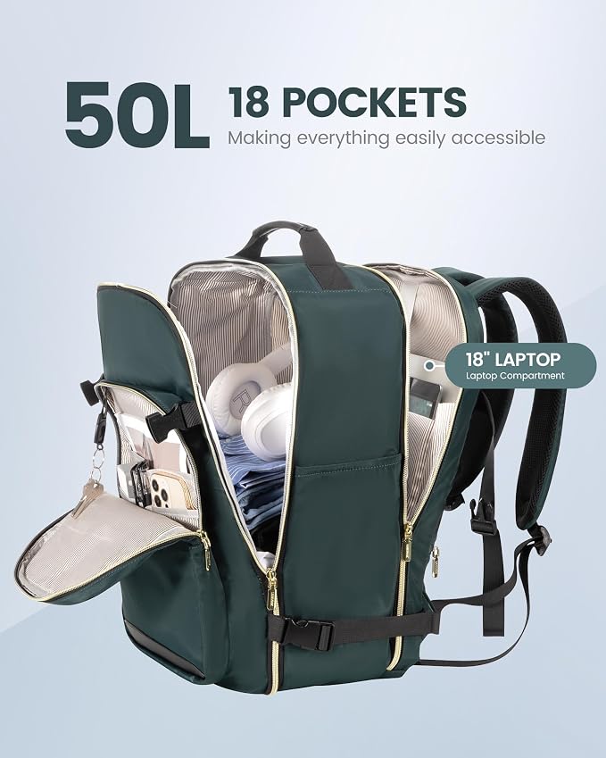 LOVEVOOK Travel Backpack for Women & Men 50L, Airline Approved Carry On - Image 3