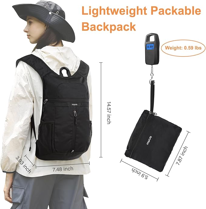 MOSISO Lightweight Hiking Daypack Small Packable Travel Hiking Backpack - Image 2