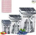BELLE KR® Mylar Bags for Food Storage- Pack Of 100 Resealable Mylar Ziplock Bag by BELLEKR