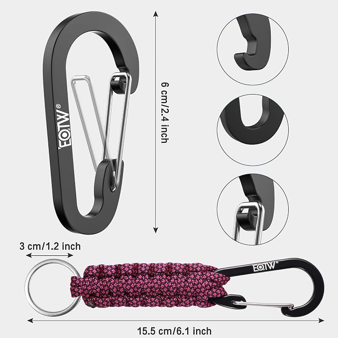EOTW Paracord Keychain for Men Women Paracord Carabiner Backpack Keychain - Image 8