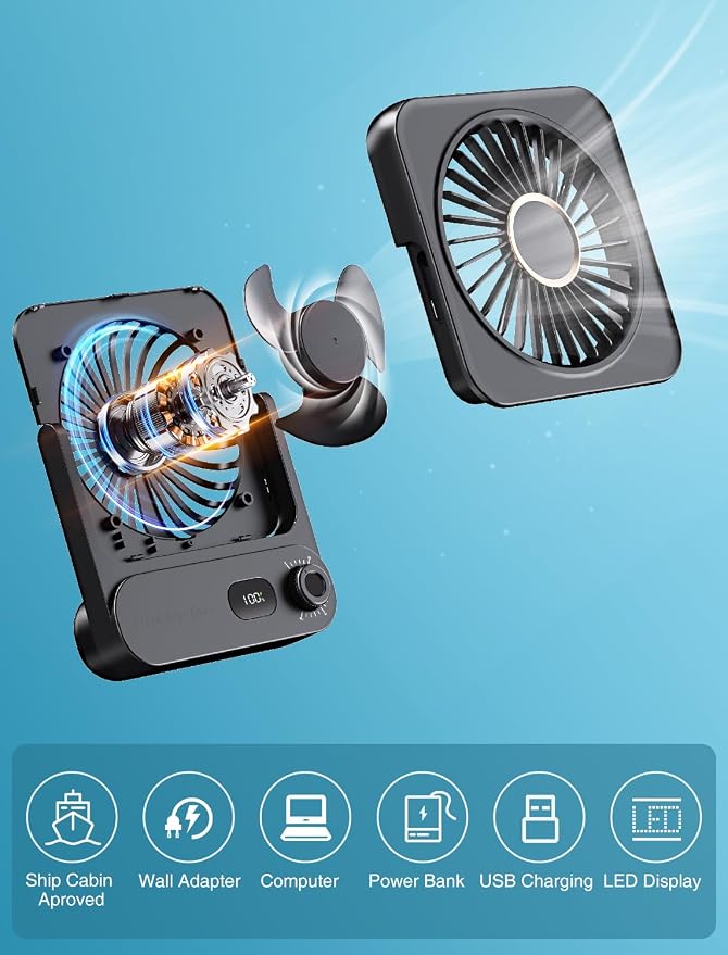 Shintrend Cruise Ship Approved Magnetic Fan, Rechargeable Portable Fan - Image 7