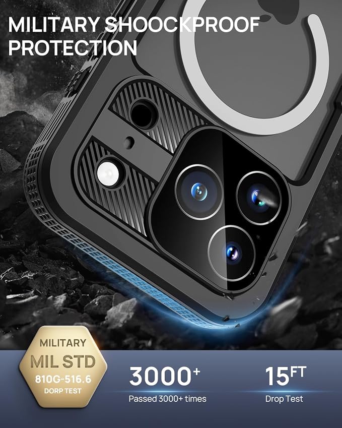 Lanhiem Magnetic for iPhone 17 Pro Case, IP68 Waterproof Dustproof, Built-in - Image 4
