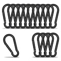 Small Carabiner Clip Hook, 2.36 inch 15 pcs Black Heavy Duty Spring Snap Hook by KINLINK