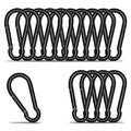 Small Carabiner Clip Hook, 2.75 inch 15 pcs Black Heavy Duty Spring Snap Hook by KINLINK