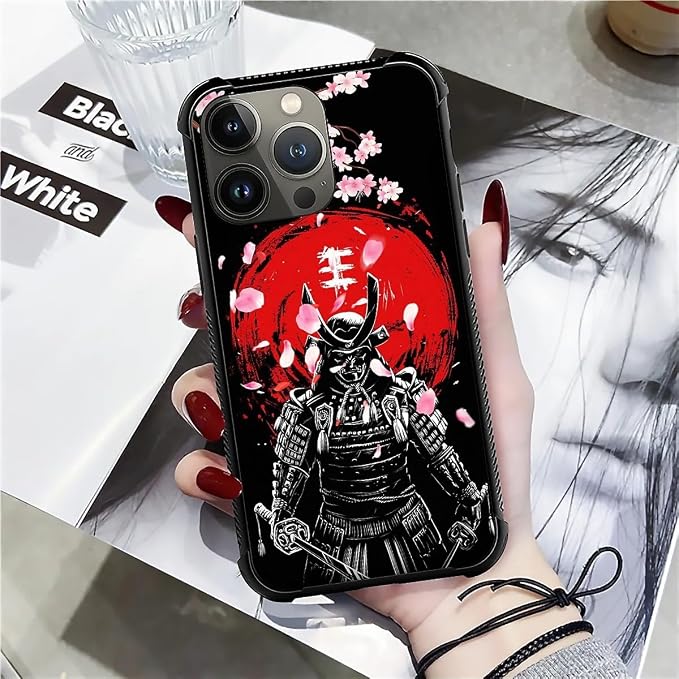 for iPhone 12 Pro Max Case, Sakura Japanese Samurai Pattern Graphic Design Girl - Image 7