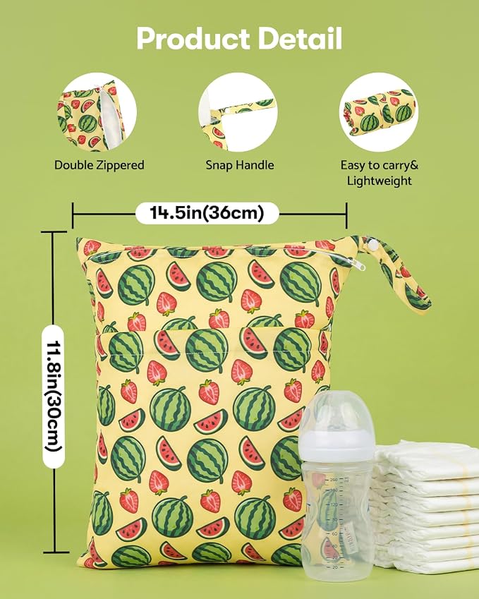ALVABABY 2pcs Waterproof Wet Dry Bags, Reusable - Image 3